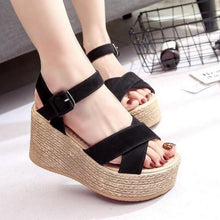 Load image into Gallery viewer, Summer Buckle Women's Sandals Velvet Flock