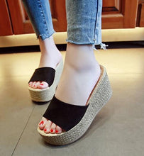 Load image into Gallery viewer, Summer Buckle Women's Sandals Velvet Flock